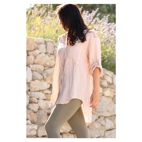 Volná dámská lněná košile
