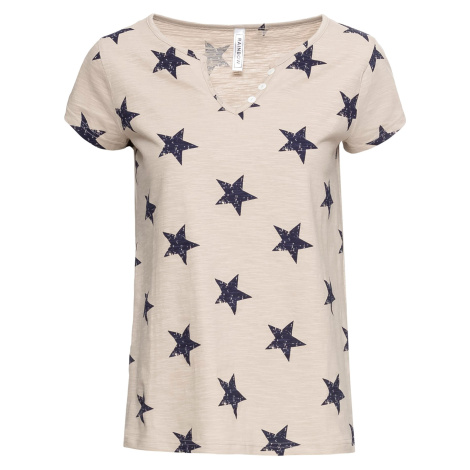 BONPRIX tričko s hvězdami Barva: Béžová, Mezinárodní