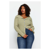 Trendyol Curve Dark Mint Knitwear Cardigan