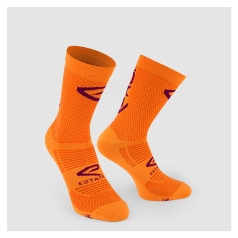 EKOI ESTATE Oranžová fluo fialová 14CM Ponožky na kolo Ekoï