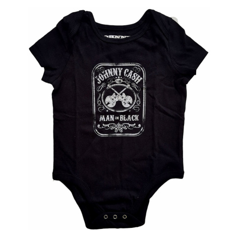 Johnny Cash kojenecké body tričko, Man In Black Black, dětské RockOff