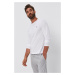 Tričko s dlouhým rukávem Polo Ralph Lauren pánské, bílá barva, hladké