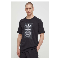 Bavlněné tričko adidas Originals černá barva, s potiskem, IS0236