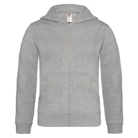 B&C Dětská mikina na zip WK682 Heather Grey