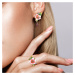 Stříbrný set náušnice a prsten barevné květiny FanTurra