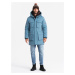 Ombre Insulated long men's jacket with reflective elements - blue