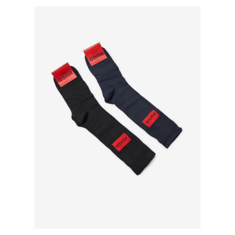 Sada dvou párů pánských ponožek v černé a tmavě modré barvě BOSS Hugo Boss