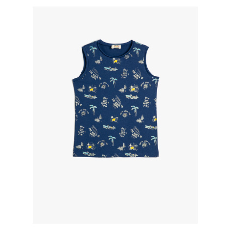 Koton Tank Top Cotton Printed Round Collar