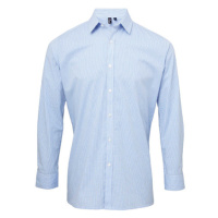 Premier Workwear Pánská bavlněná košile s dlouhým rukávem PR220 Light Blue -ca. Pantone 7451