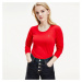 Tommy Jeans dámské červené tričko s dlouhým rukávem Jersey