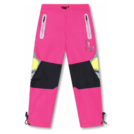Dívčí šusťákové kalhoty, zateplené - KUGO K6977, růžová Barva: Růžová