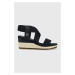 Sandály Tommy Hilfiger dámské, tmavomodrá barva, na klínku