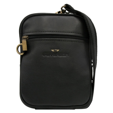 Pánská kožená taška přes rameno Peterson PTN-1113-NDM černá
