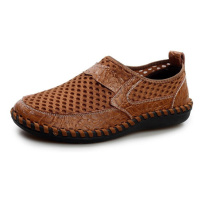 Prodyšné kožené boty pánské síťované loafers