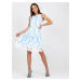 Bílo-modré šaty s květinovým vzorem a krajkou Květinový vzor