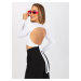 BÍLÝ CROP TOP S HOLÝMI ZÁDY --WHITE Bílá