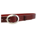 Penny Belts Dámský kožený opasek 11895 Tmavě Červený 115 cm