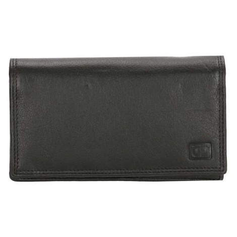 Double-D Černá velká kožená peněženka "Dominas"