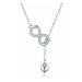 Linda's Jewelry Stříbrný náhrdelník se zirkony Nekonečno INH035