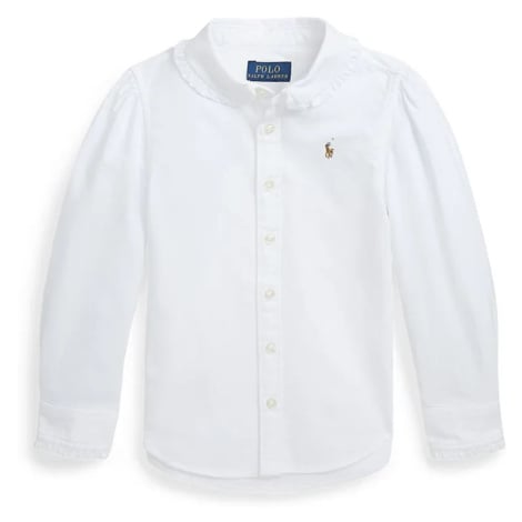 Dětská bavlněná košile Polo Ralph Lauren bílá barva, 312929954001