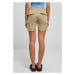 Ladies High Waist Cargo Shorts - unionbeige