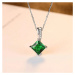 GRACE Silver Jewellery Stříbrný náhrdelník se zeleným zirkonem Esmeralda - stříbro 925/1000 NH-S
