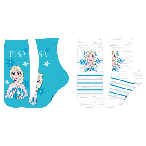 Frozen - licence Dívčí ponožky - Frozen 5234A335, tyrkysová / světle šedý melír Barva: Mix barev