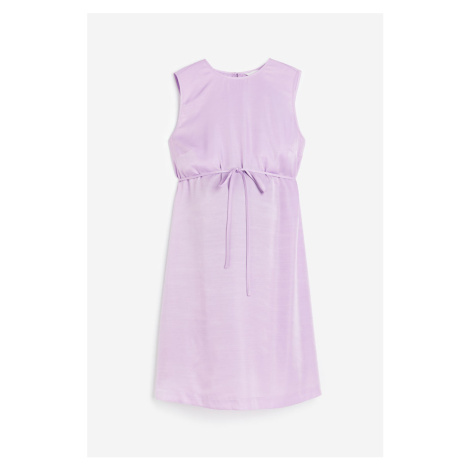 H & M - MAMA Šaty's vázacím páskem - fialová H&M