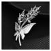 Éternelle Luxusní brož Swarovski Elements Dita - motýl, perla B8058-LXT0552A Stříbrná
