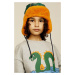 Dětska čepice Mini Rodini oranžová barva, z husté pleteniny