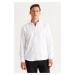 AC&Co / Altınyıldız Classics Men's White Slim Fit Slim Fit Italian Collar Dobby Shirt.