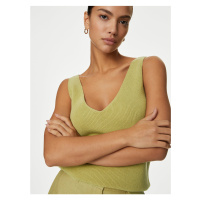 Zelené dámské pletené tílko s vysokým podílem bavlny Marks & Spencer