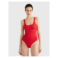 Červené dámské jednodílné plavky Tommy Hilfiger Underwear