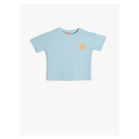 Koton Basic T-Shirt Short Sleeve Sun Embroidered Crew Neck Cotton