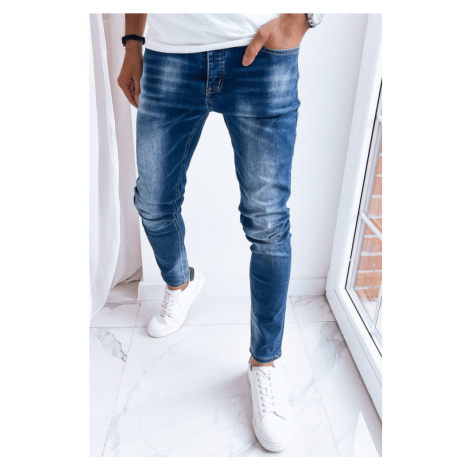 TMAVĚ MODRÉ DŽÍNOVÉ KALHOTY Denim vzor BASIC