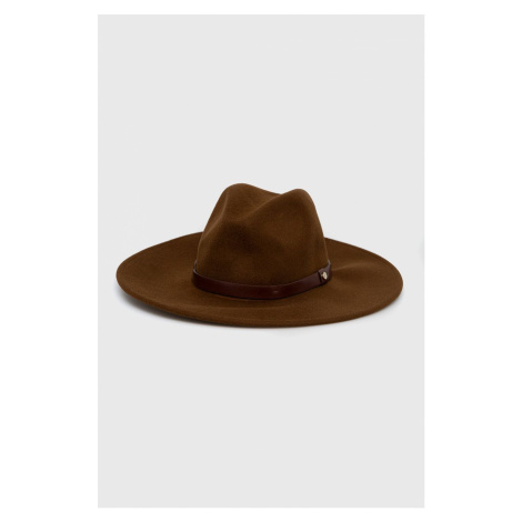 Vlněný klobouk Brixton hnědá barva, vlněný | Modio.cz