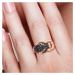 Stříbrný prsten černý leopard