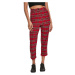 kalhoty dámské URBAN CLASSICS - High Waist Checker Cropped - red/blk