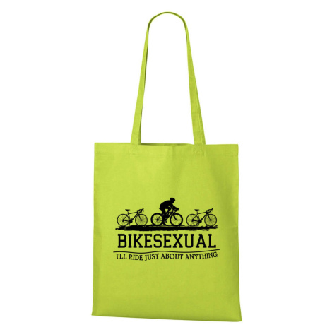 DOBRÝ TRIKO Bavlněná taška s potiskem Bikesexual Barva: Limetková