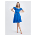 Modré dámské šaty s příměsí lnu ORSAY