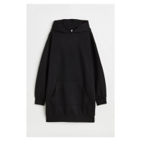H & M - Teplákové šaty's kapucí - černá