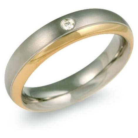 Boccia Titanium Pozlacený titanový snubní prsten s diamantem 0130-12