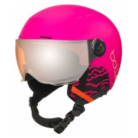 Bolle QUIZ VISOR Dětská lyžařská helma se štítem, růžová, velikost
