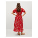 MANGO Letní šaty 'CALABASA' červená / světle hnědá / bílá / mix barev