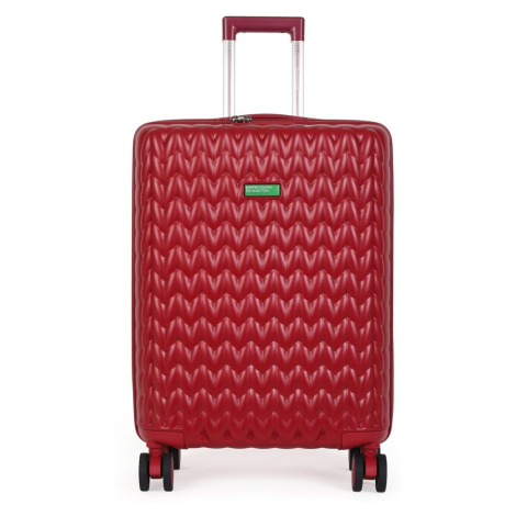 United Colors of Benetton Skořepinový cestovní kufr KNIT Medium 60 l - červená