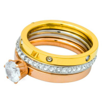 Linda's Jewelry Sada prstenů Triple Shiny chirurgická ocel IPR032 Velikost: 54