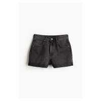 H & M - Džínové šortky's vysokým pasem - černá