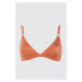 Trendyol Bright Bikini Top with Orange Textured Accessory Detail