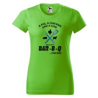 DOBRÝ TRIKO Dámské tričko s potiskem BAR-B-Q Barva: Limetková