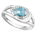 MOISS Okouzlující stříbrný prsten s topazem a zirkony RG0000